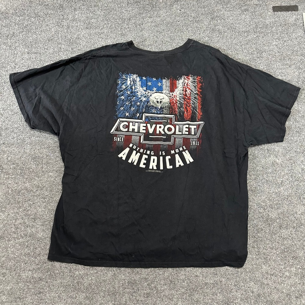 Chevrolet T-Shirt Mens Size 3XL American Flag Eagle Graphic Short Sleeve Tee
